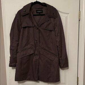 London Fog Deep Purple Trench Coat with Hood size Small